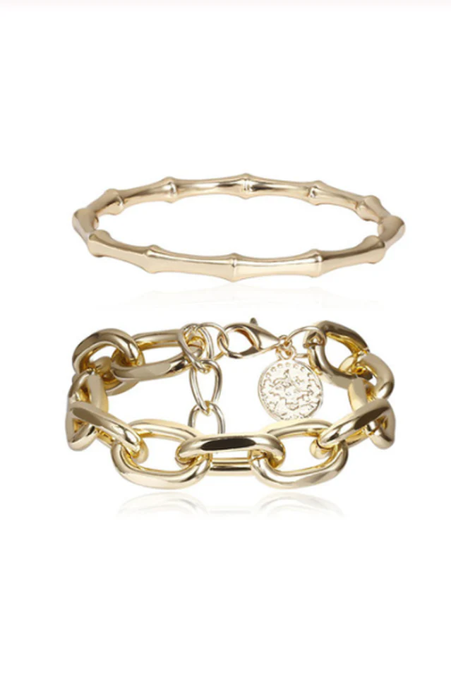 2/Pcs Set Punk Bangle Bracelet - Image 6