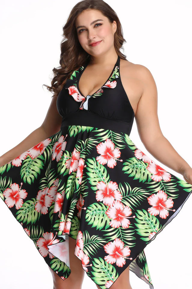 (2XL-6XL) Plus Size Tankini Swimsuit