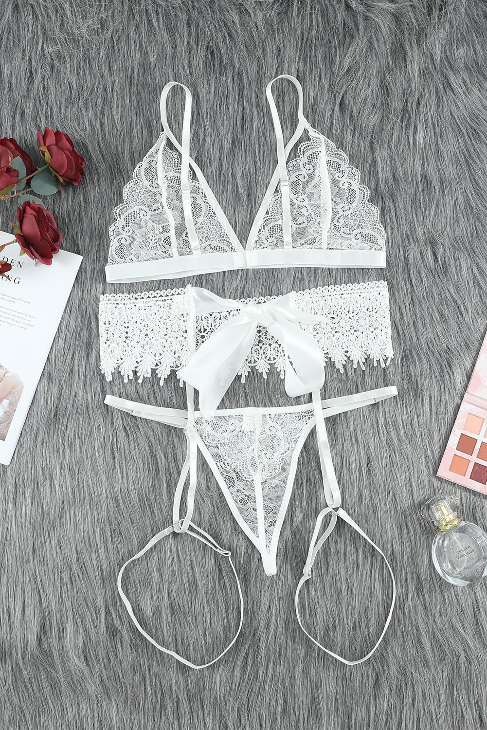 3Pcs Lace Bra And Panty Sets - Image 10