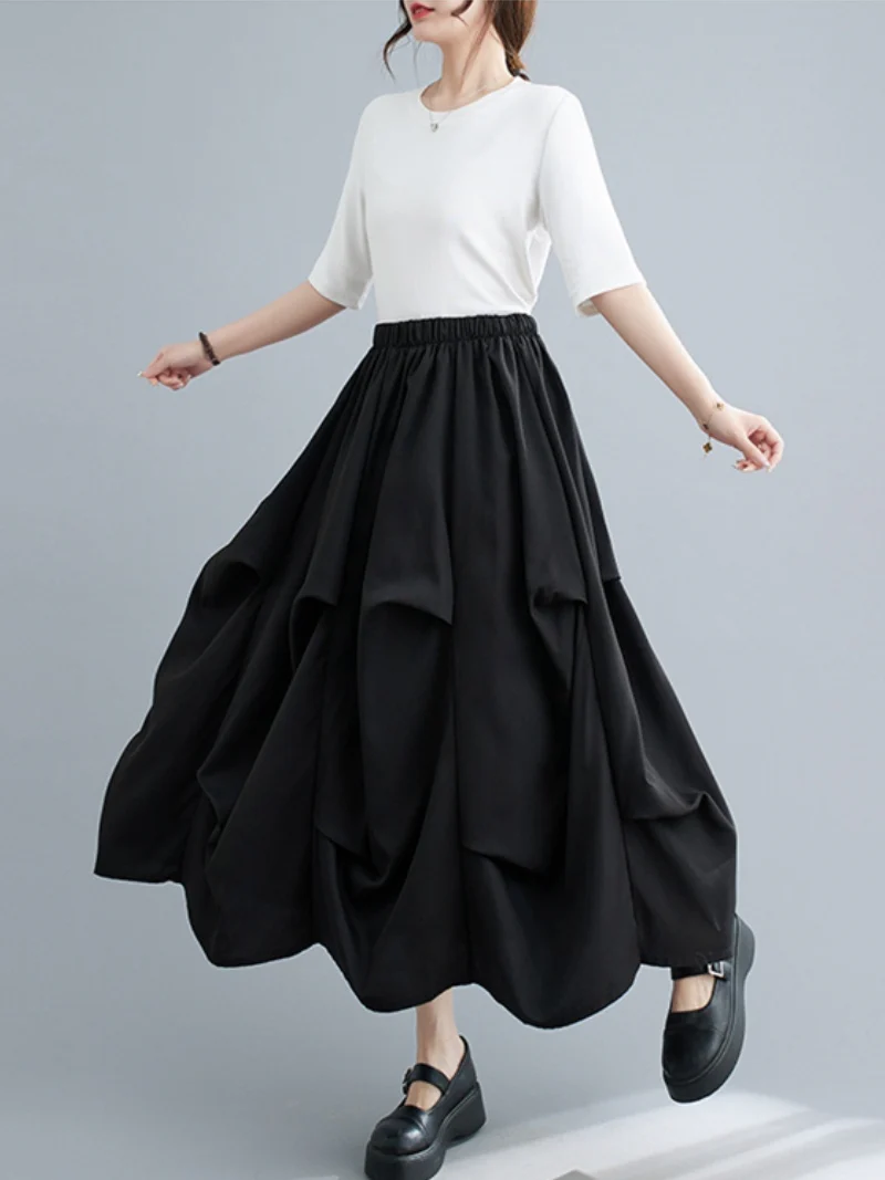 A Beautiful Soul Plain High Waist Long Skirt - Image 3