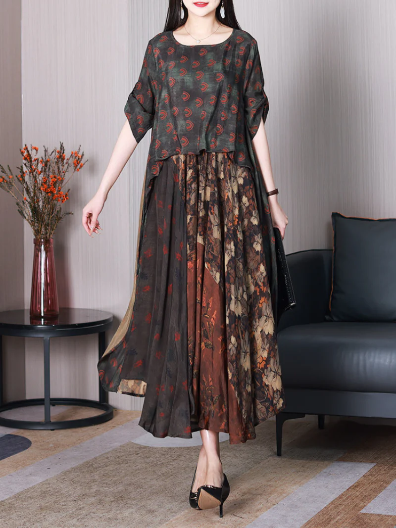 A Good Memory Loose Round Neck A-line Dress - Image 4