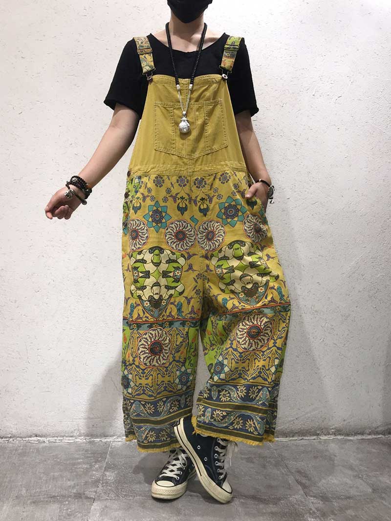 A Hundred Days Ethnic Print Cotton Overall Dungarees - Image 3