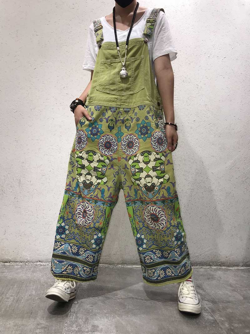 A Hundred Days Ethnic Print Cotton Overall Dungarees - Image 5