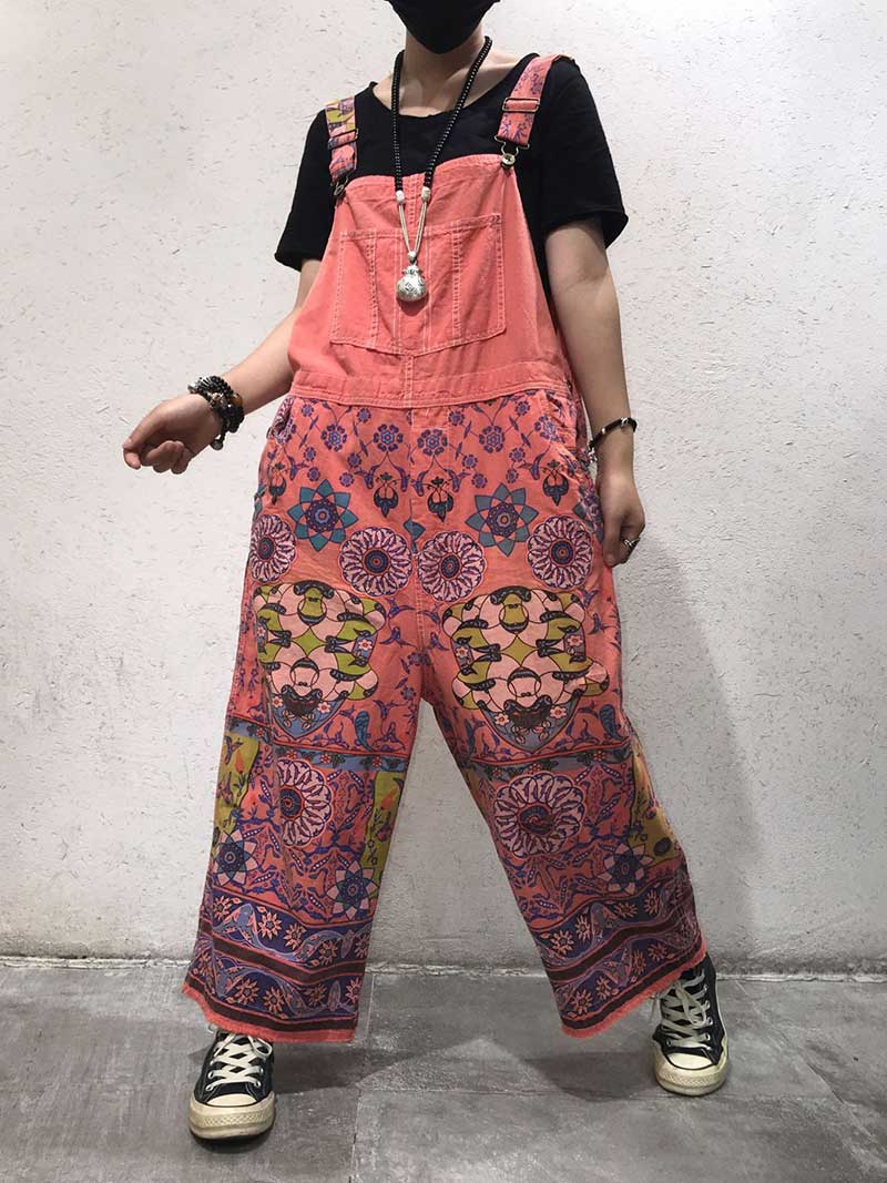 A Hundred Days Ethnic Print Cotton Overall Dungarees - Image 7