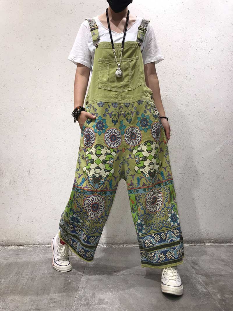A Hundred Days Ethnic Print Cotton Overall Dungarees - Image 8
