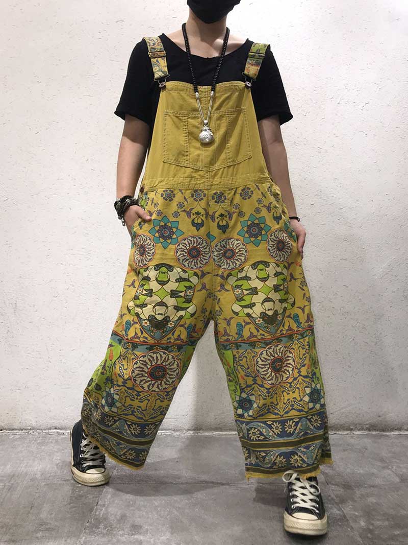 A Hundred Days Ethnic Print Cotton Overall Dungarees - Image 9