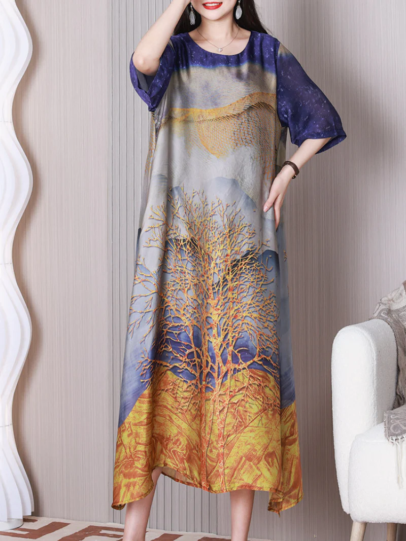 A Little Memory Round Neck A-line Dress - Image 6