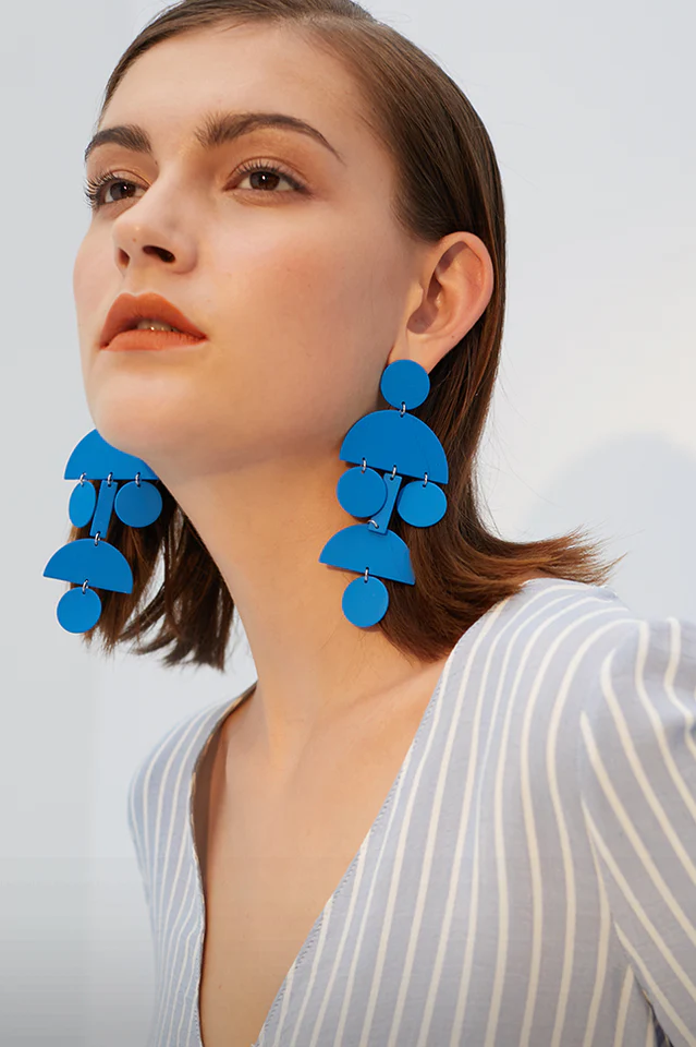 Acrylic Geometric Long Earrings - Image 5