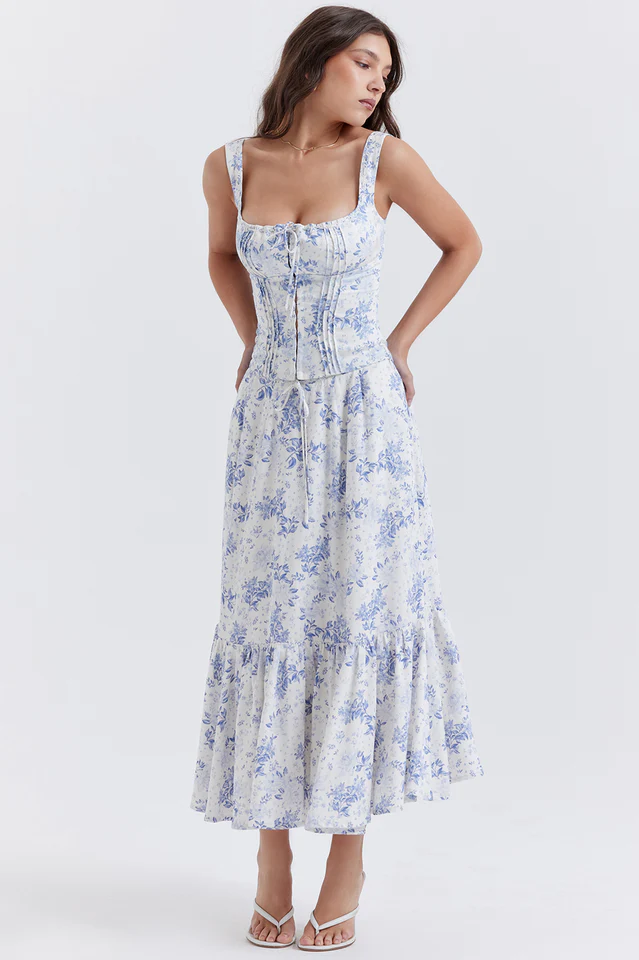 Aitana Blue Print Top + Skirt Set - Image 7