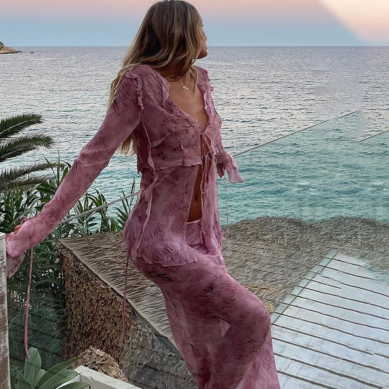 MAXI Skirt and Long Sleeve BLOUSE SET - Image 10