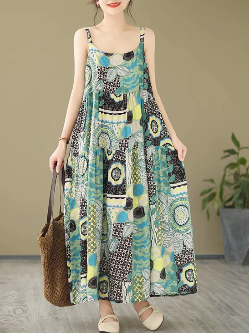All In One Cotton Stylish Loose A-line Dress - Image 3