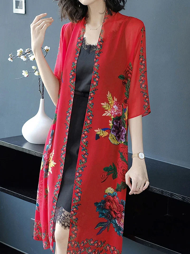 All Too Well Silk Gown Robe Kimono - Image 3