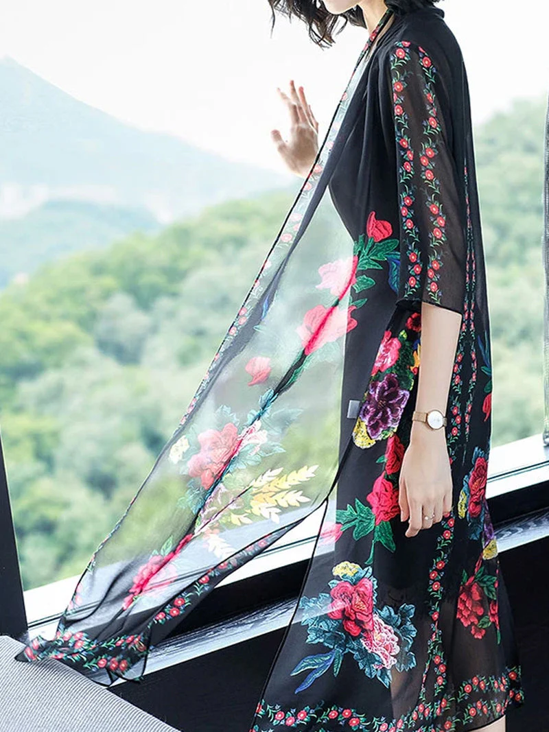 All Too Well Silk Gown Robe Kimono - Image 9