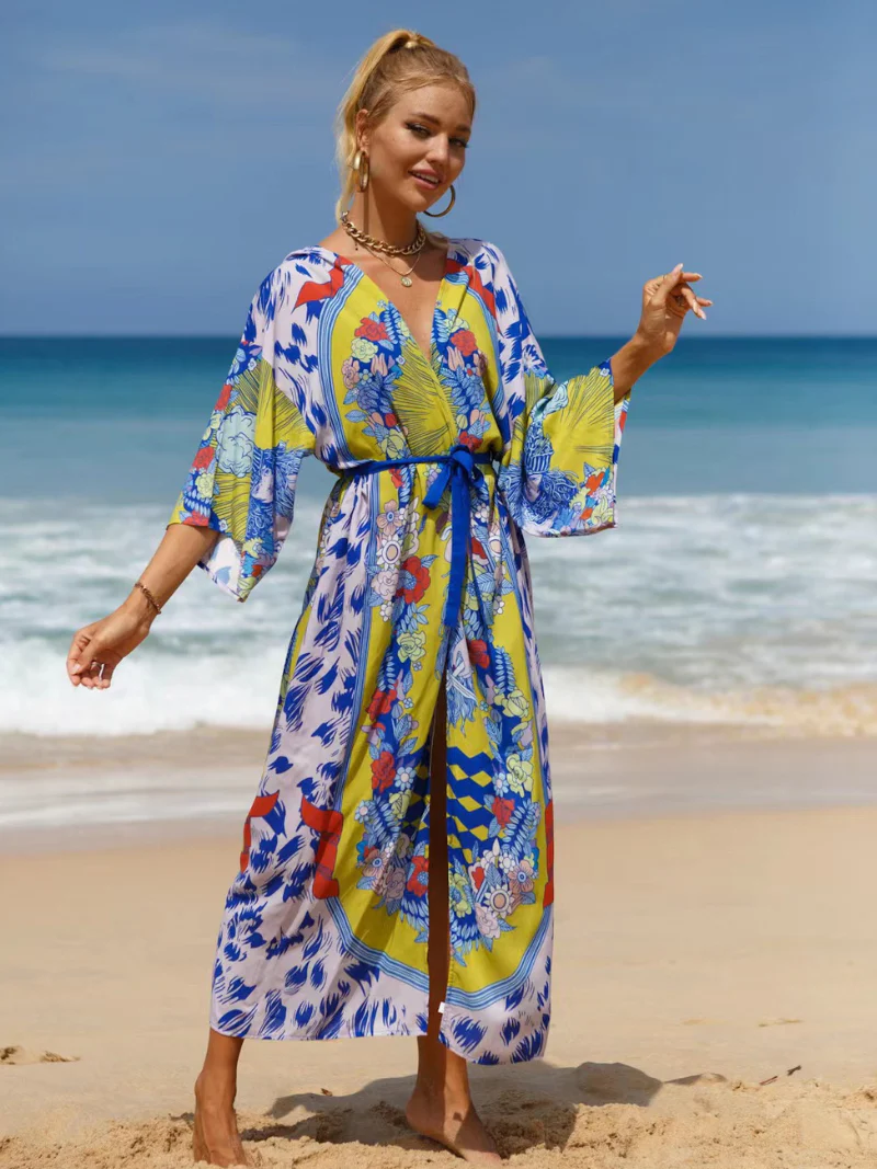 All You Need Women;s Cotton Multicolor Kimono Jacket - Image 3