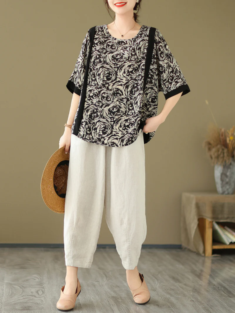 All You Need Round Neck Bat Sleeves Top