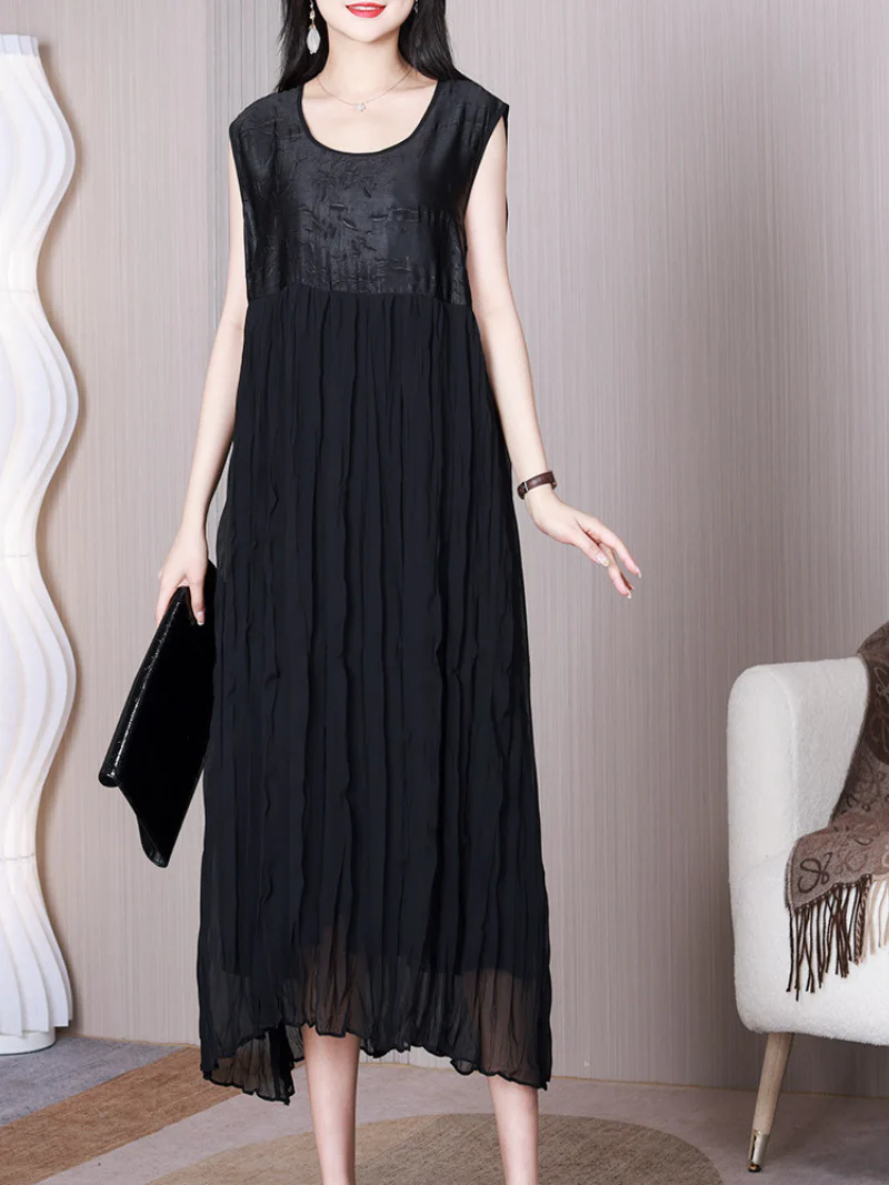 All You Need Round Neck Middle Waist A-line Dress - Image 2
