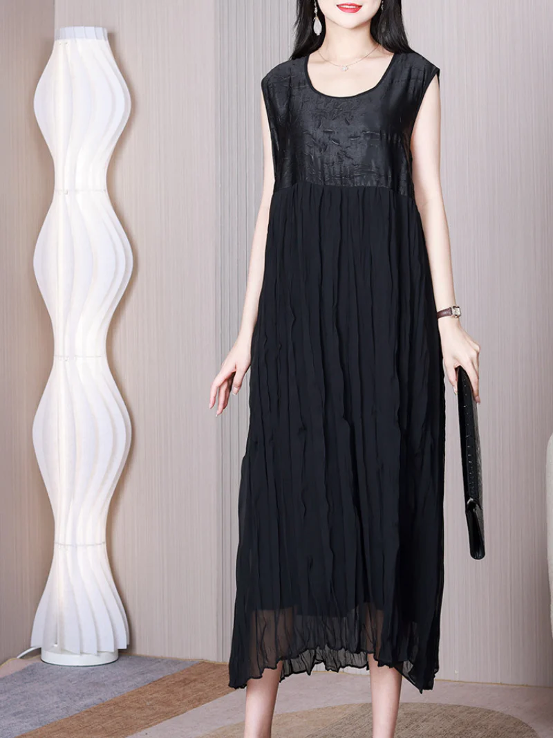 All You Need Round Neck Middle Waist A-line Dress - Image 3