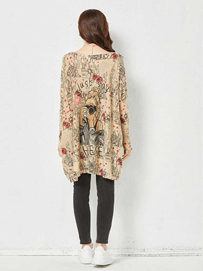 All Your Life Knitted Girl Print Sweater Top - Image 2