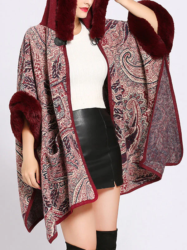 Amiable Outfitting Fluffy Plus Size Cape Cardigan - Image 13