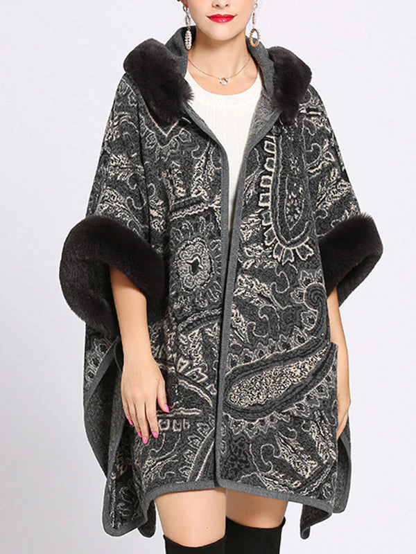 Amiable Outfitting Fluffy Plus Size Cape Cardigan - Image 4