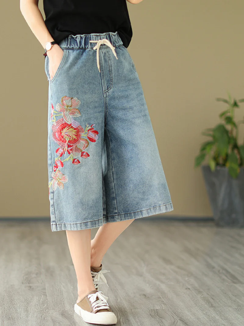 Angels Forever Denim Natural Waist Short Bottom Pant - Image 2