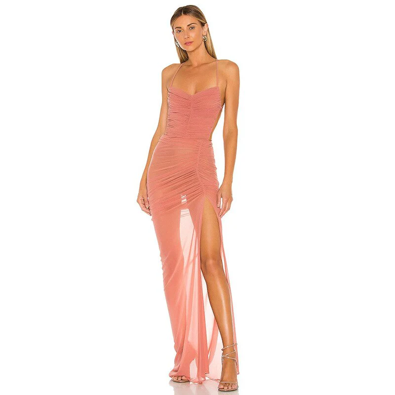 APYLL SIDE SLIT Mesh MAXI Dress - Image 14