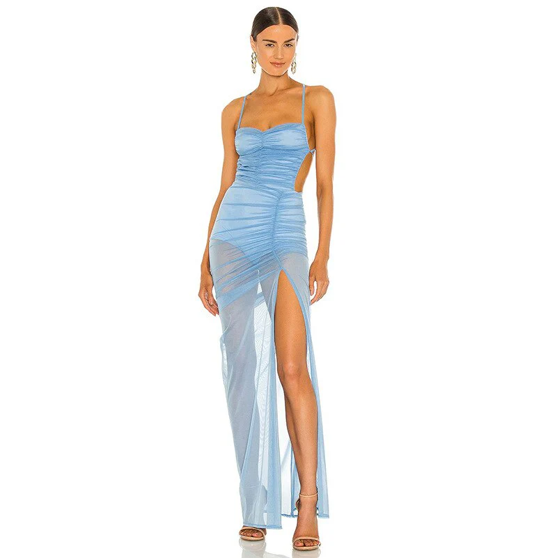 APYLL SIDE SLIT Mesh MAXI Dress - Image 3
