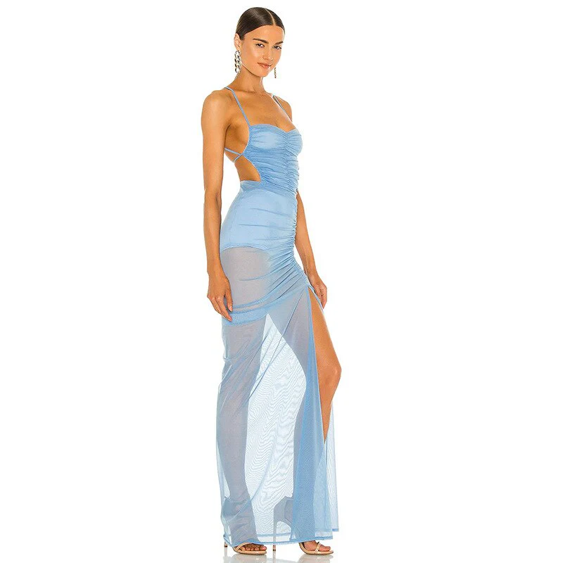 APYLL SIDE SLIT Mesh MAXI Dress - Image 4