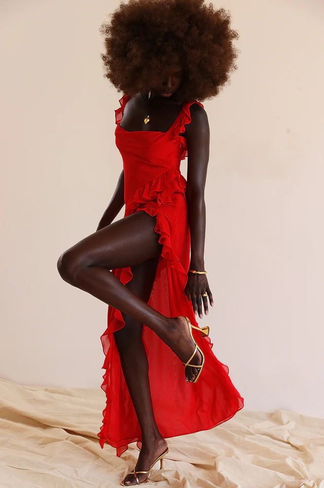 Ariel Cherry Pleated Maxi Dress - Image 9