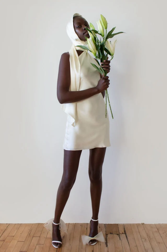 Astrella Neck Wrap Midi A-Line Dress - Image 3