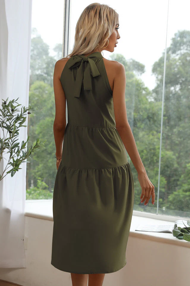 Asymmetrical High Neck Mini Dress - Image 24