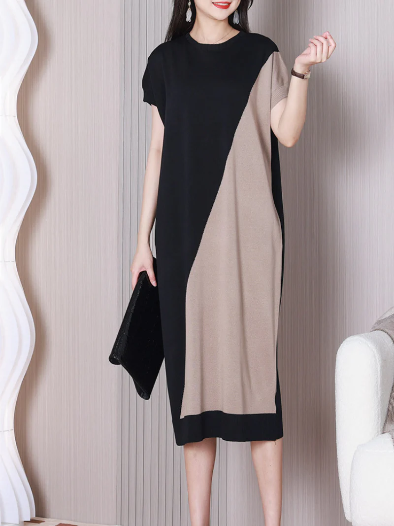 Back To Work Round Neck Midi Dress - Image 6