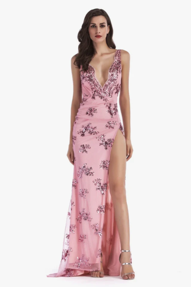 Backless Maxi Sequin Dress - Image 4