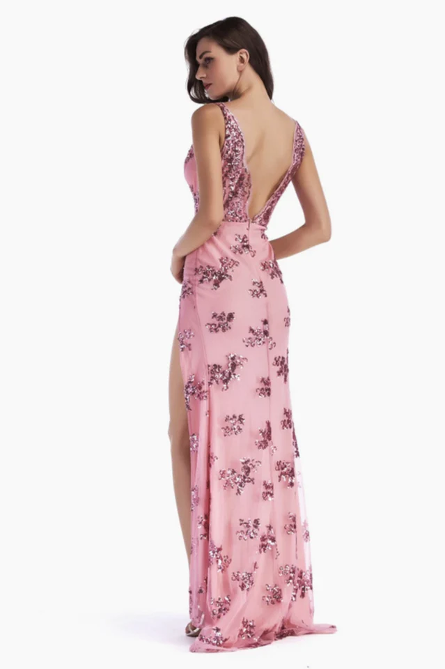 Backless Maxi Sequin Dress - Image 5