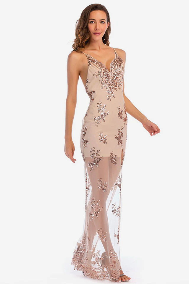 Backless Sequin Party Maxi Dress - Image 7