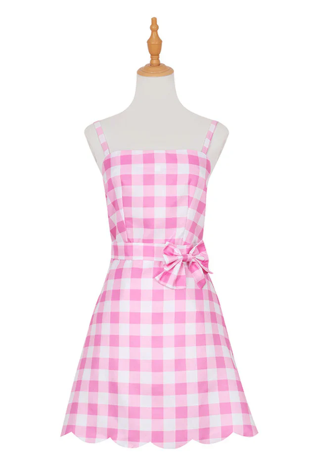 Barbie Movie Margot Pink Plaid Check Dress - Image 11