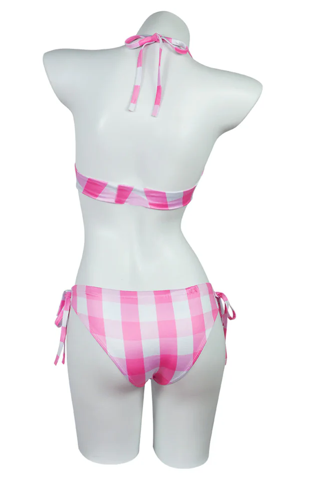 Barbie Movie Margot Pink Plaid Check Dress - Image 21