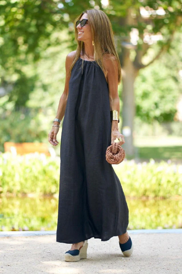 Basic Casual Outdoor Halter Dress - Image 2