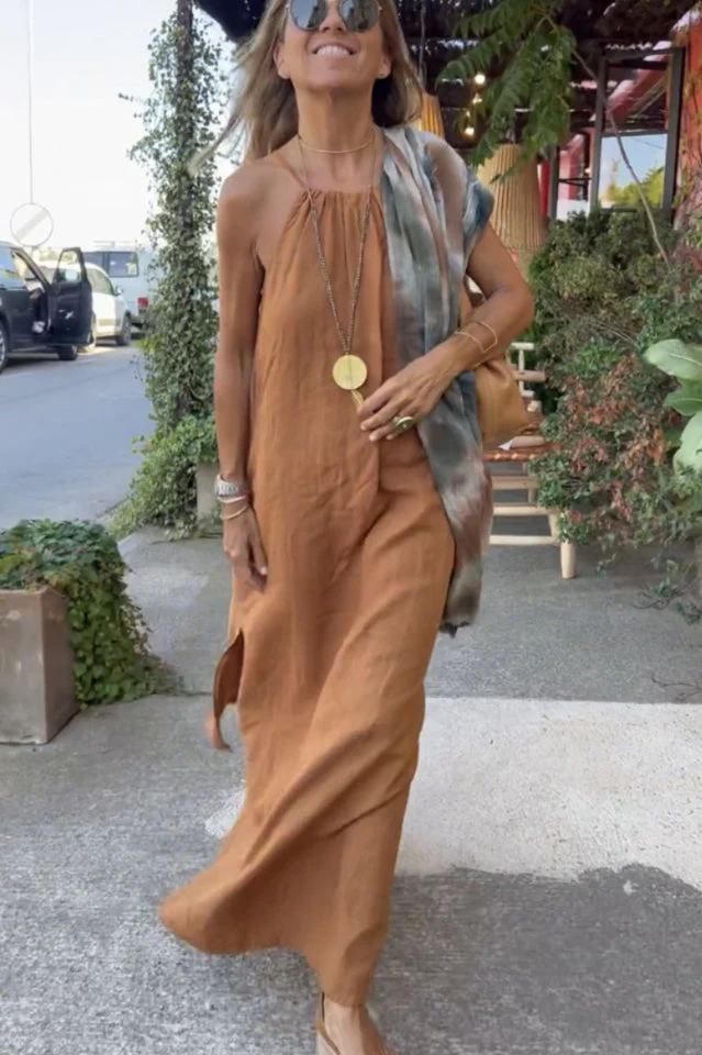 Basic Casual Outdoor Halter Dress - Image 7