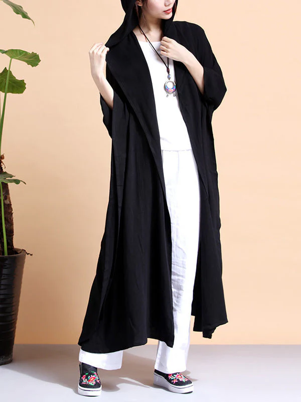 Batwing-sleeves Loose Cape Coat - Image 13