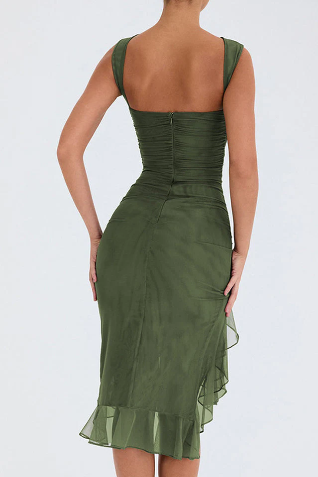 Bay Leaf Ruffle Midi Dress - Image 24