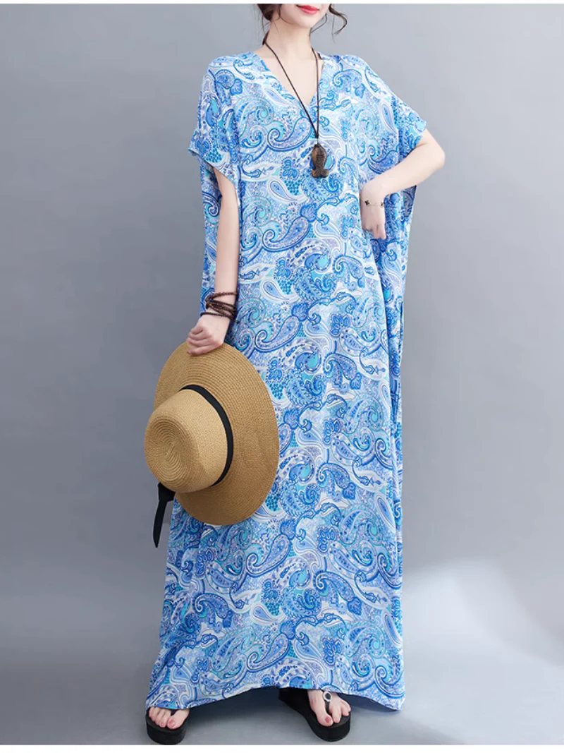 Beach Goddess Casual Printed Kaftan Dress