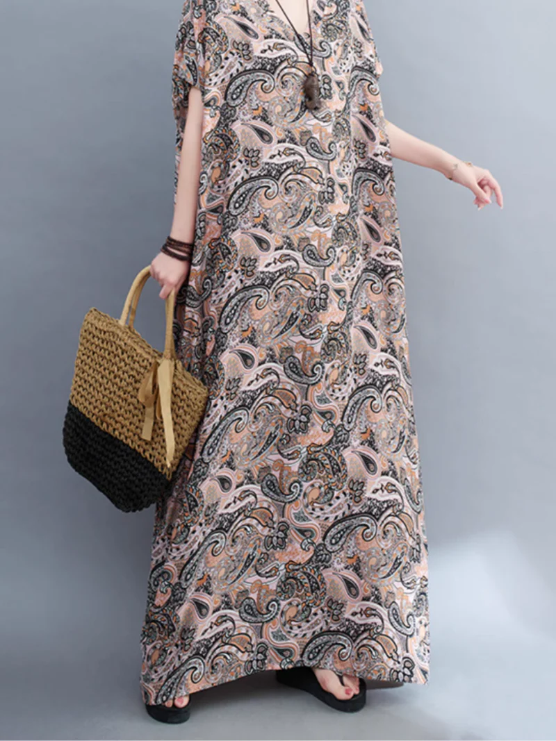 Beach Goddess Casual Printed Kaftan Dress - Image 9
