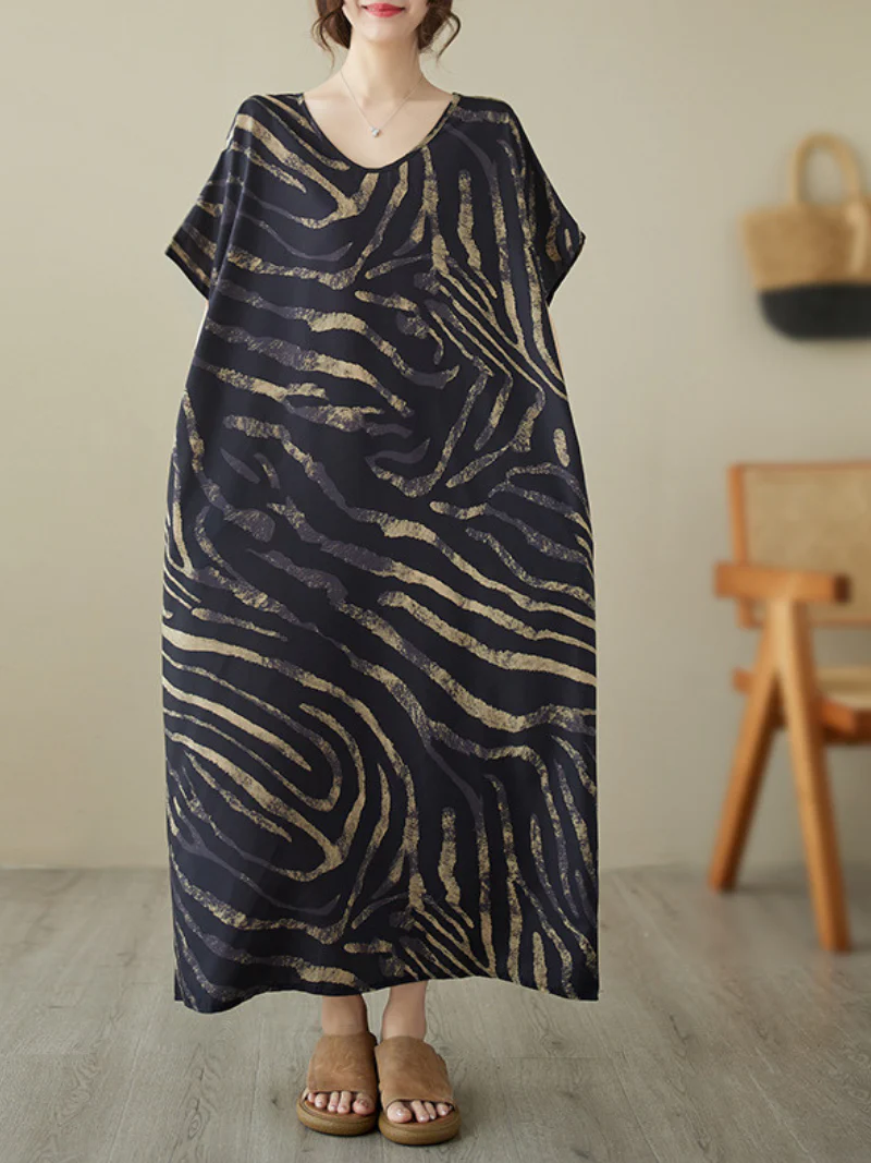 Beautiful Soul Polyester Round Neck Kaftan Dress - Image 4