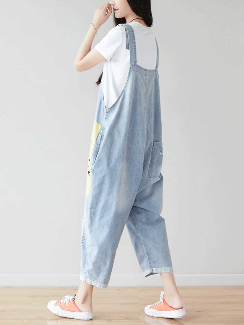 Believe in Your Flyness Adjustable Straps Denim Overall Dungarees - Image 2