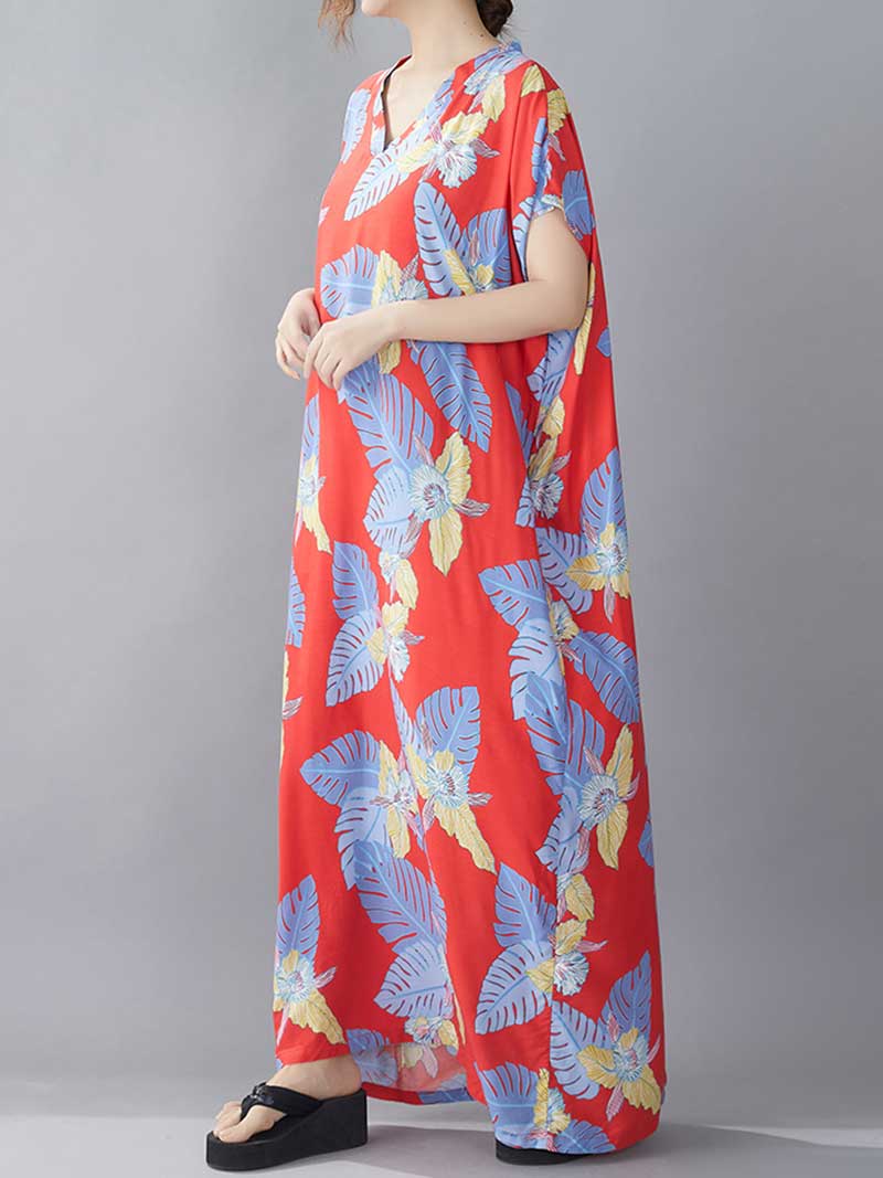 Believe Your Self Leaf Printed Kaftan Dress - Image 4