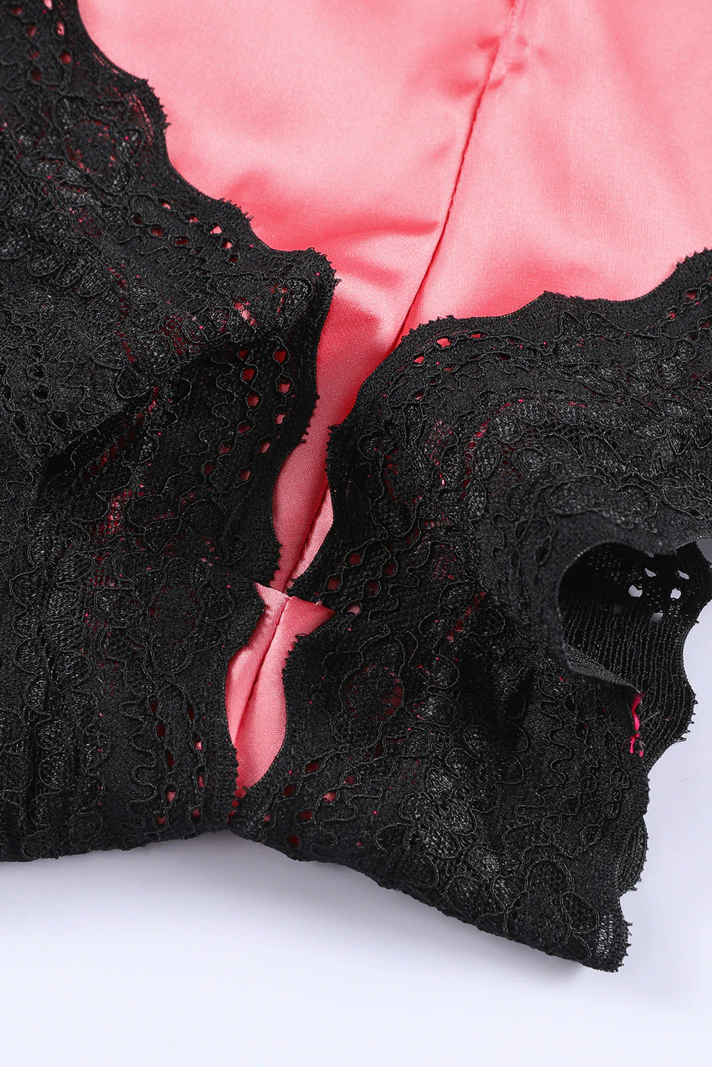 Black 2Pcs Lace Spaghetti Straps Lingerie Set - Image 14