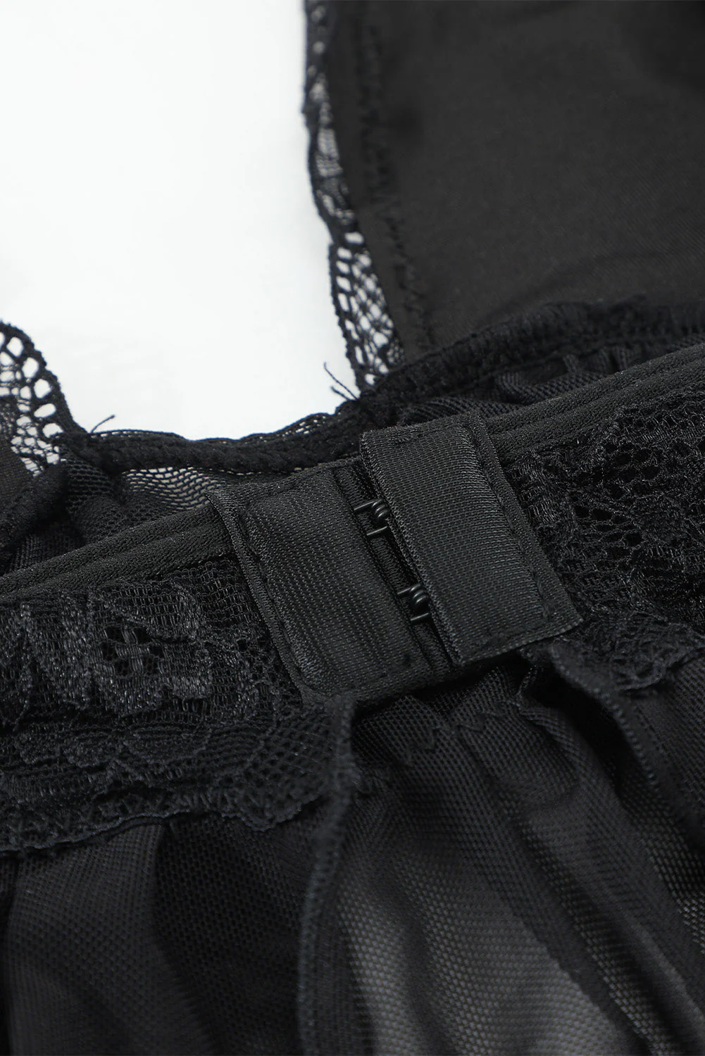 Black Lace Cups Tulle Babydoll Set - Image 18