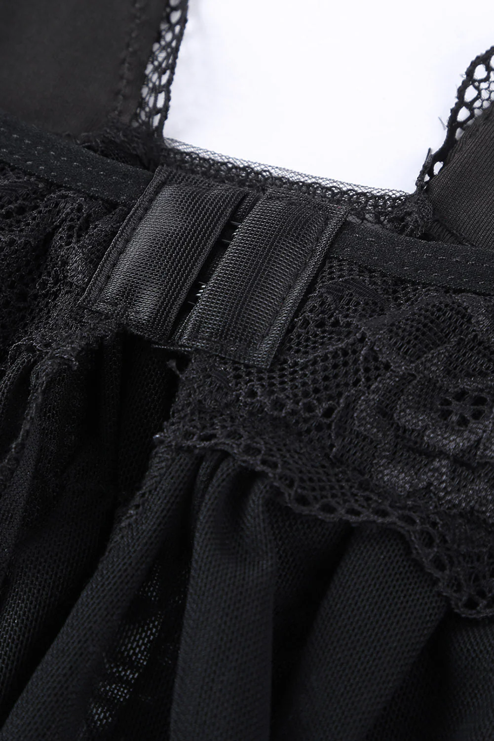 Black Lace Cups Tulle Babydoll Set - Image 19