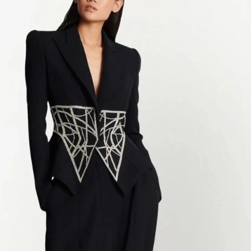 MARYL Black BLaceR with Crystal Waist - Image 4